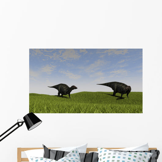 Two Shuangmiaosaurus Walking across Wall Decal Design 2