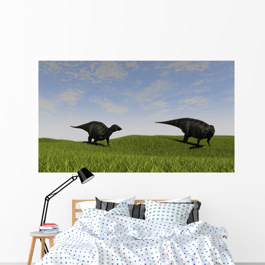 Two Shuangmiaosaurus Walking across Wall Decal Design 2