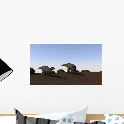 Two Shuangmiaosaurus Walking across Wall Decal Design 1