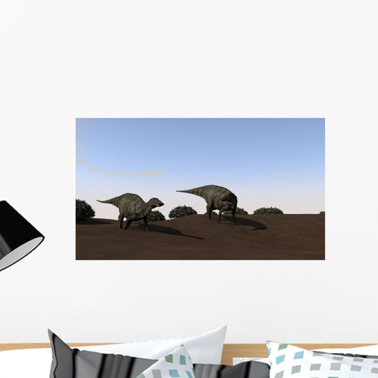 Two Shuangmiaosaurus Walking across Wall Decal Design 1
