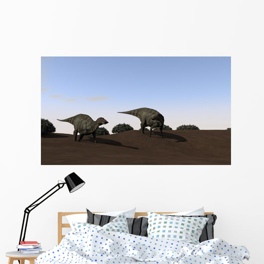 Two Shuangmiaosaurus Walking across Wall Decal Design 1