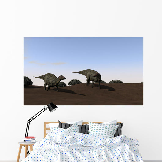 Two Shuangmiaosaurus Walking across Wall Decal Design 1