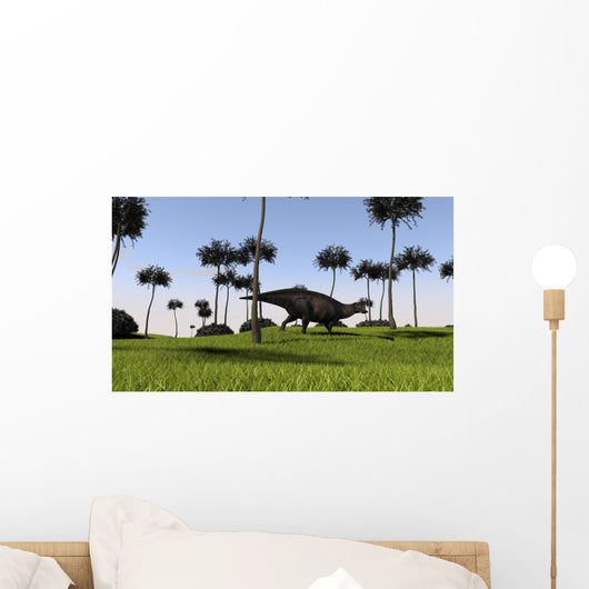 Shuangmiaosaurus Walking across Grassy Wall Decal Design 2