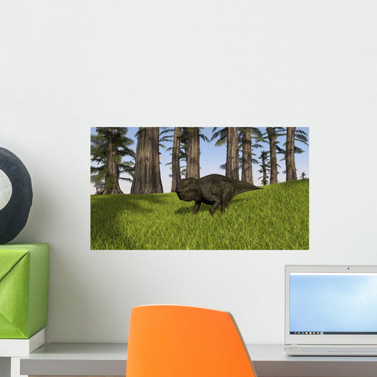 Udanoceratops Walking across Grassy Wall Decal Design 2