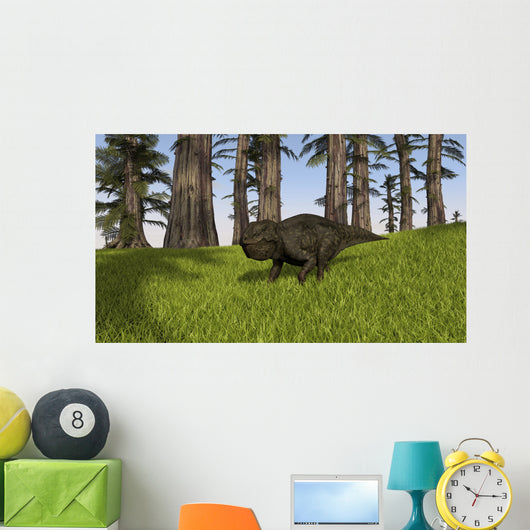 Udanoceratops Walking across Grassy Wall Decal Design 2