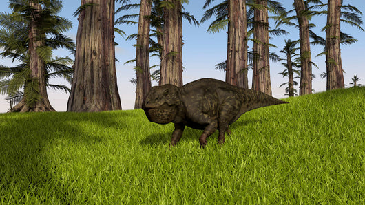 Udanoceratops Walking across Grassy Wall Decal Design 2