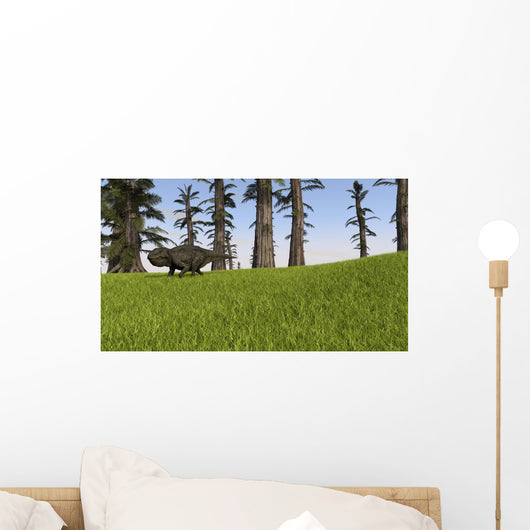 Udanoceratops Walking across Grassy Wall Decal Design 1