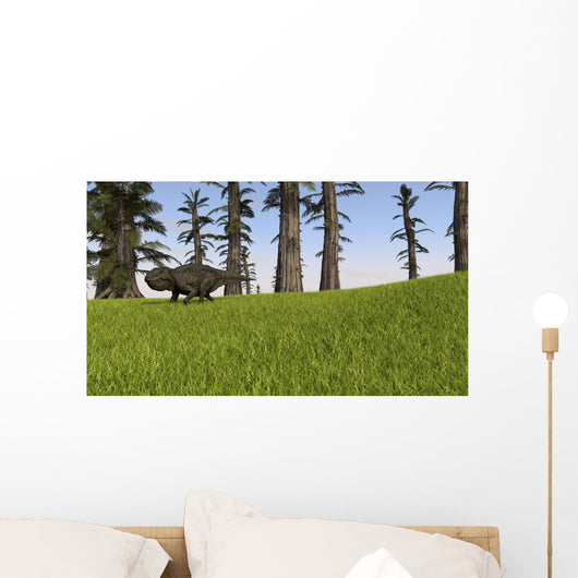 Udanoceratops Walking across Grassy Wall Decal Design 1