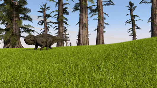 Udanoceratops Walking across Grassy Wall Decal Design 1