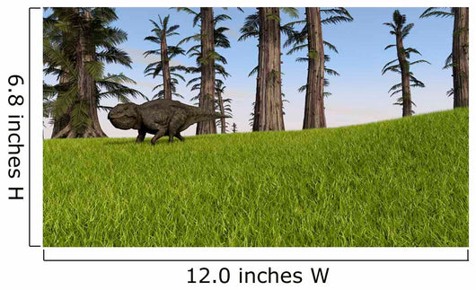Udanoceratops Walking across Grassy Wall Decal Design 1