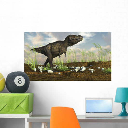 Tyrannosaurus Rex Walking across Wall Decal Design 4