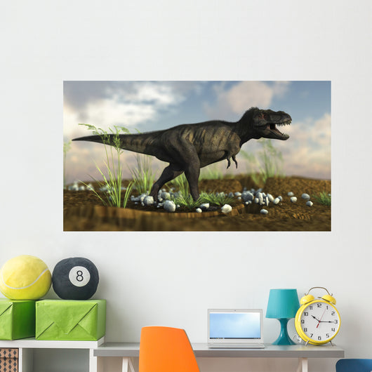 Tyrannosaurus Rex Walking across Wall Decal Design 3