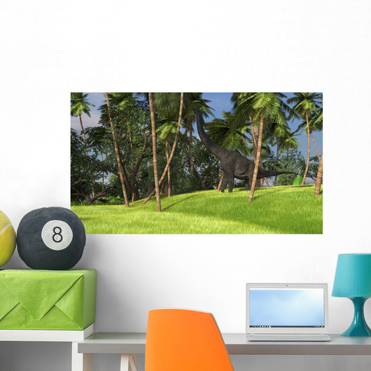Large Brachiosaurus Grazing Palm Wall Decal