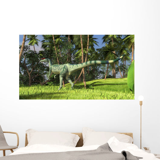Dilophosaurus Hunting Prehistoric Environment Wall Decal Design 1