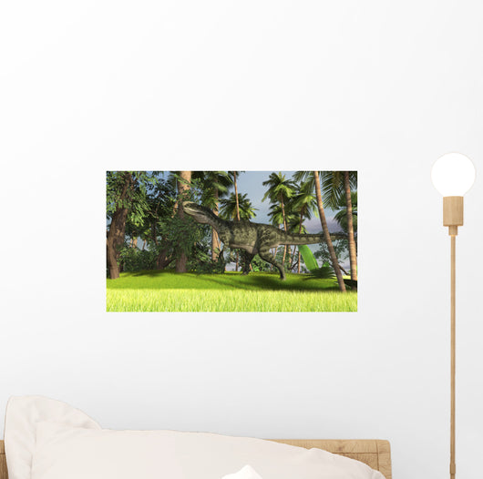 Monolophosaurus Prehistoric Tropical Landscape Wall Decal Design 2