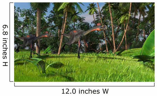 Two Gigantoraptors Running across Wall Decal Design 1
