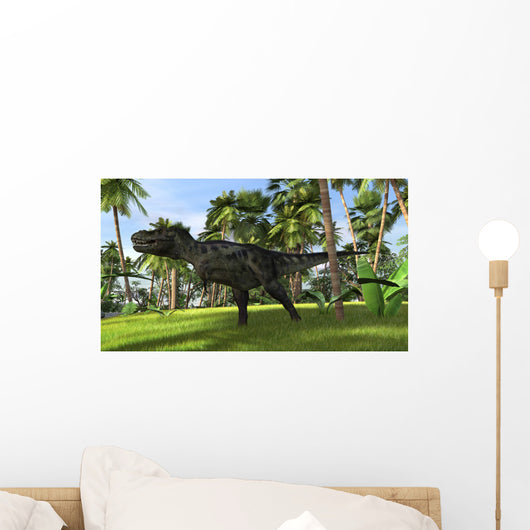 Tyrannosaurus Rex Hunting Tropical Wall Decal Design 2