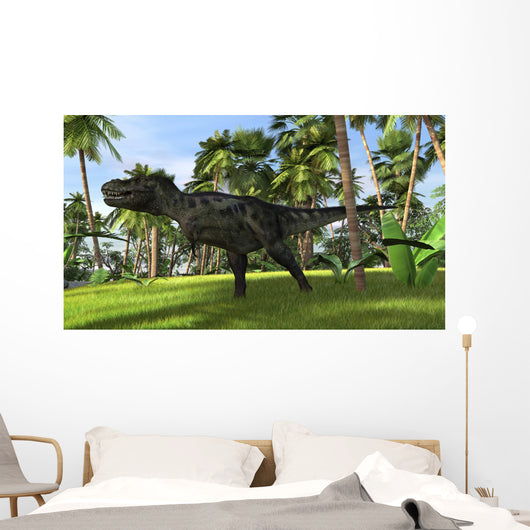 Tyrannosaurus Rex Hunting Tropical Wall Decal Design 2
