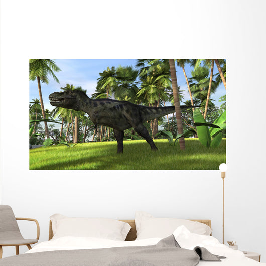 Tyrannosaurus Rex Hunting Tropical Wall Decal Design 2