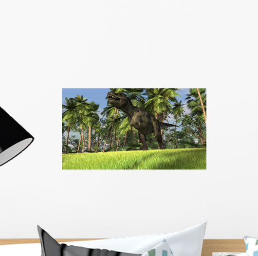 Tyrannosaurus Rex Hunting Tropical Wall Decal Design 1