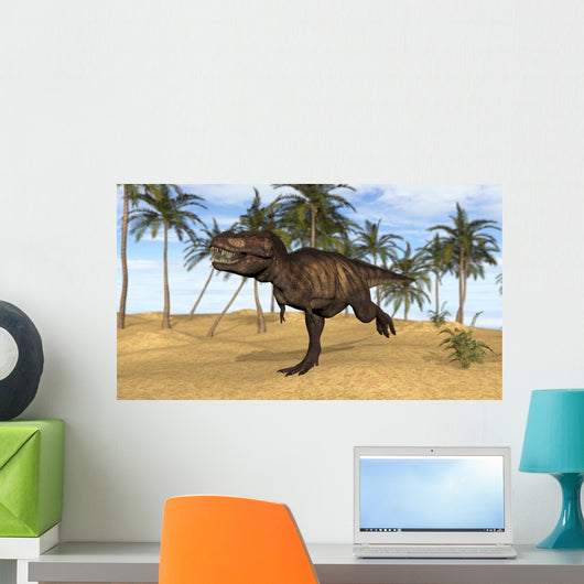 Tyrannosaurus Rex Running Prehistoric Wall Decal Design 2