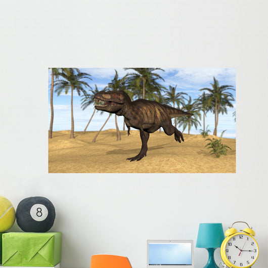 Tyrannosaurus Rex Running Prehistoric Wall Decal Design 2