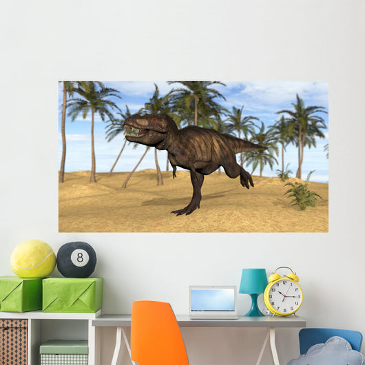 Tyrannosaurus Rex Running Prehistoric Wall Decal Design 2