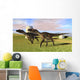 Pair Utahraptors Grassy Field Wall Decal