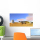 Utahraptor Running across Grassy Wall Decal