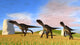 Three Utahraptors Running across Wall Decal Design 3