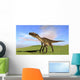 Utahraptor Walking across Grassy Wall Decal Design 1