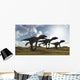 Three Utahraptors Running across Wall Decal Design 2