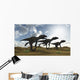 Three Utahraptors Running across Wall Decal Design 2