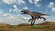 Utahraptor Running across Desert Wall Decal Design 1