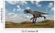 Utahraptor Running across Desert Wall Decal Design 1