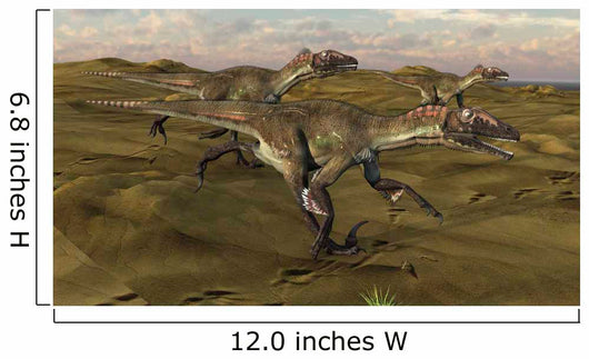 Three Utahraptors Running across Wall Decal Design 1
