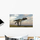 Utahraptor Running across Barren Wall Decal Design 2