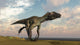 Utahraptor Running across Barren Wall Decal Design 2