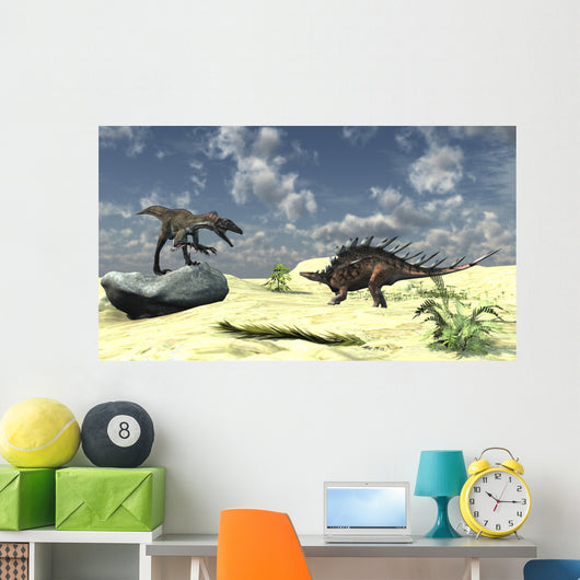 Confrontation between Utahraptor and Wall Decal