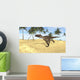 Utahraptor Running across Barren Wall Decal Design 1