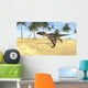 Utahraptor Running across Barren Wall Decal Design 1
