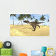 Utahraptor Running across Barren Wall Decal Design 1