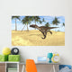 Utahraptor Running across Barren Wall Decal Design 1
