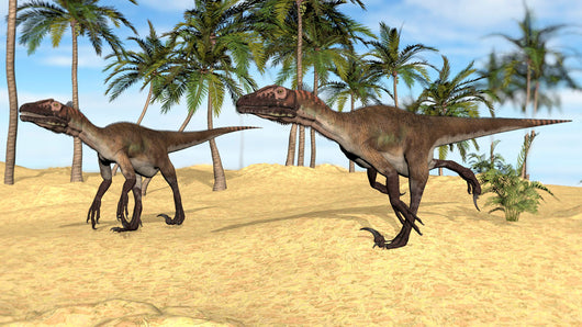 Two Utahraptors Prehistoric Environment Wall Decal