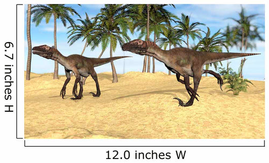 Two Utahraptors Prehistoric Environment Wall Decal