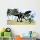 Utahraptor Walking Tropical Environment Wall Decal