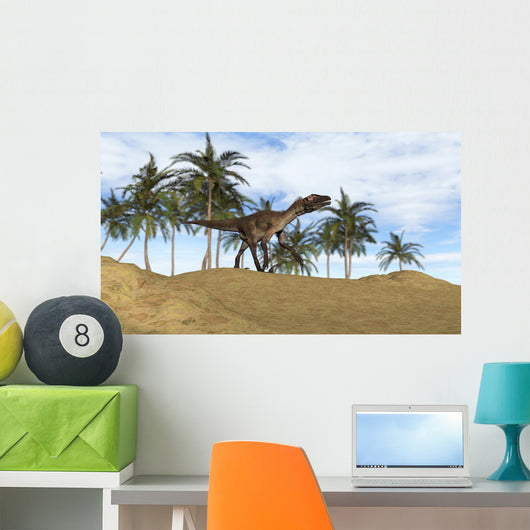 Utahraptor Walking Prehistoric Environment Wall Decal