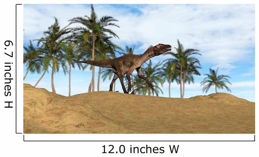 Utahraptor Walking Prehistoric Environment Wall Decal
