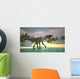 Utahraptor Walking across Riverbed Wall Decal