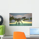 Utahraptor Walking across Riverbed Wall Decal